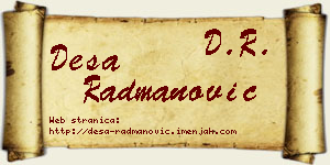 Desa Radmanović vizit kartica